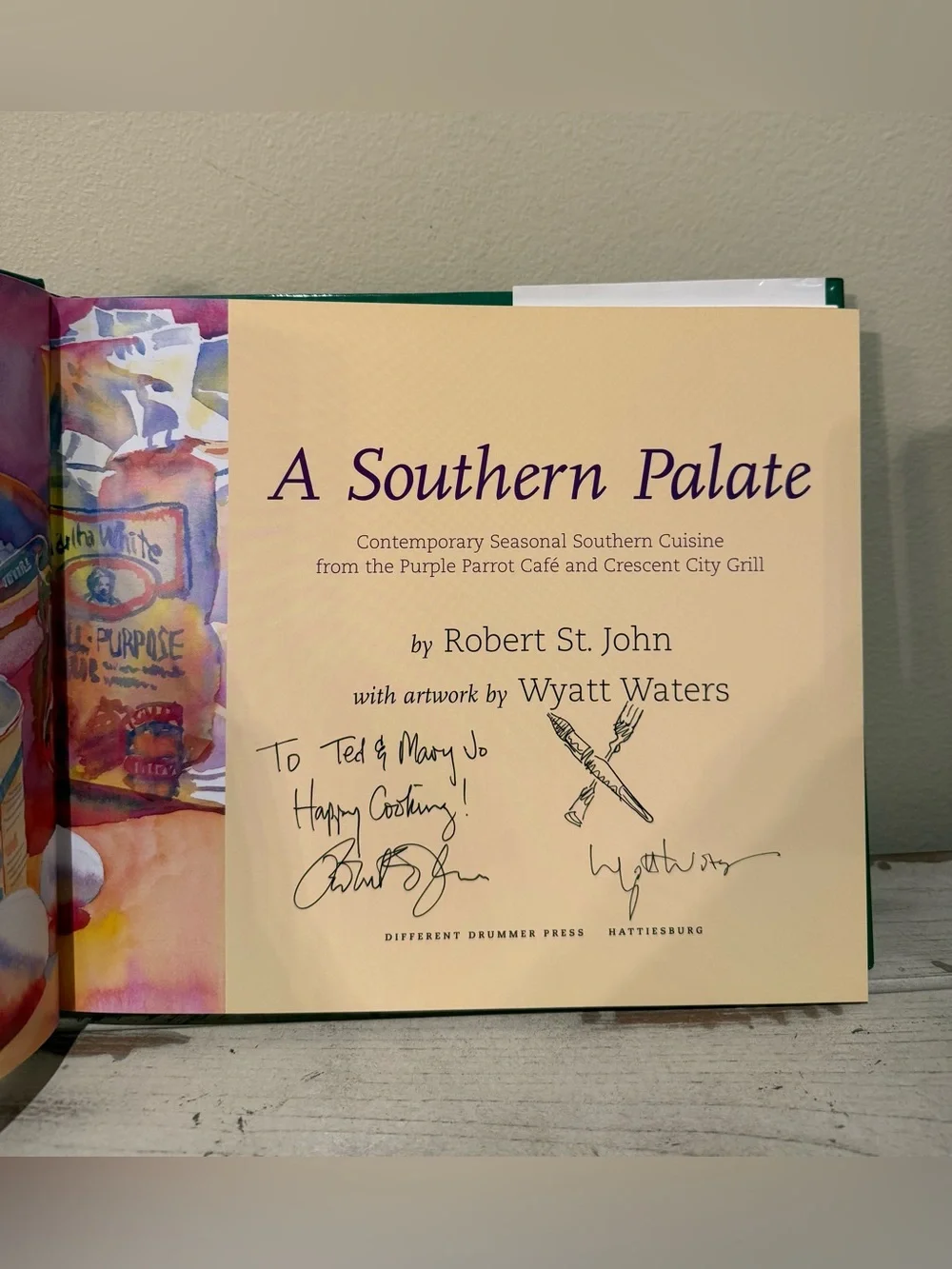 SIGNED A Southern Palate Cookbook Robert St John Wyatt Waters Hardcover
